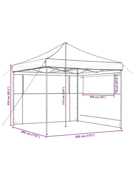 Skládací party stan pop-up se 2 bočními stěnami béžový