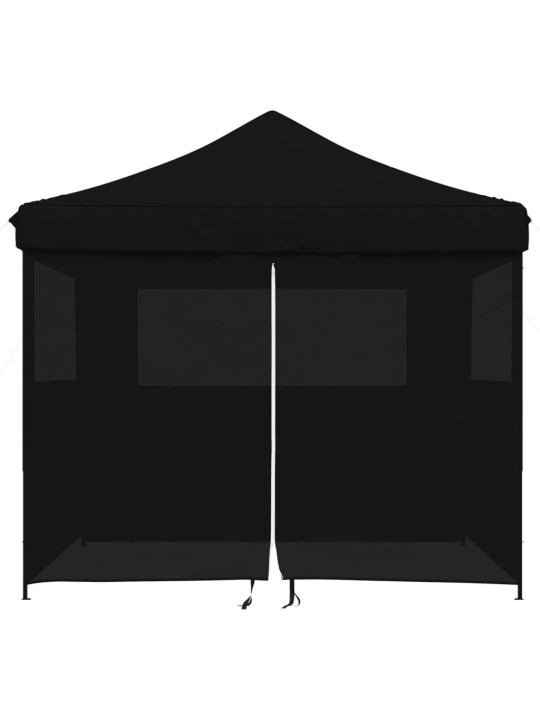 Skládací party stan pop-up se 4 bočními stěnami černý