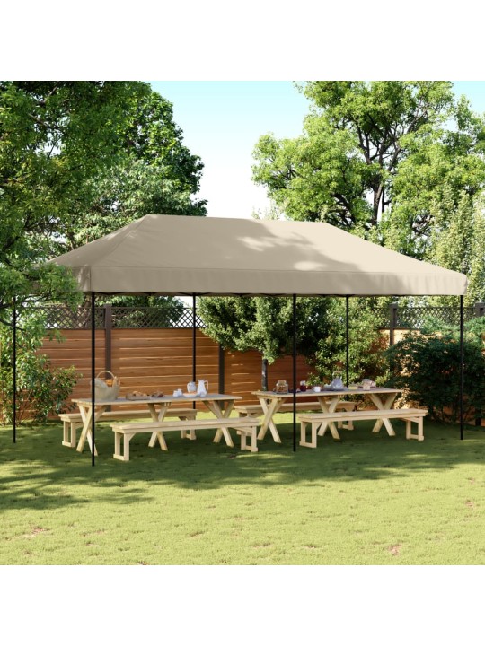 Skládací party stan pop-up taupe 580 x 292 x 315 cm
