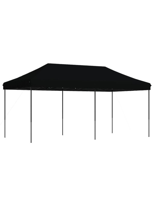 Skládací party stan pop-up černý 580 x 292 x 315 cm