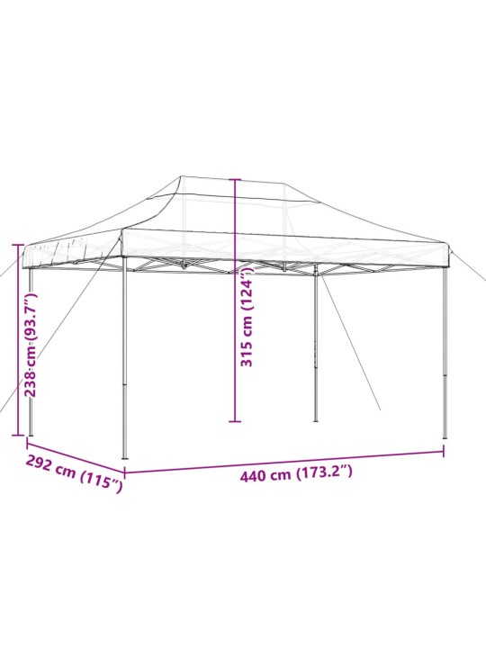 Skládací party stan pop-up béžový 440 x 292 x 315 cm