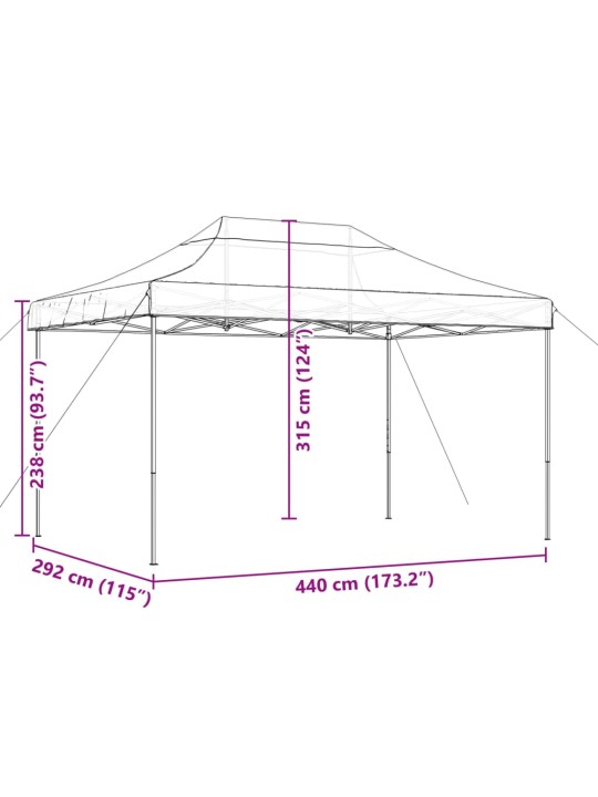 Skládací party stan pop-up zelený 440 x 292 x 315 cm