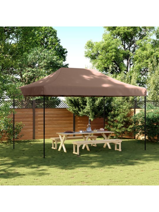 Skládací party stan pop-up hnědý 440 x 292 x 315 cm