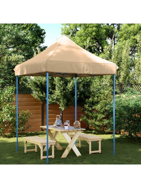 Skládací party stan pop-up béžový 200 x 200 x 306 cm