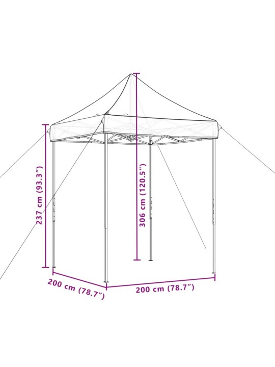 Skládací party stan pop-up zelený 200 x 200 x 306 cm