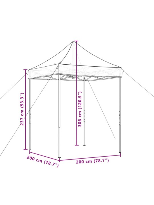 Skládací party stan pop-up taupe 200 x 200 x 306 cm