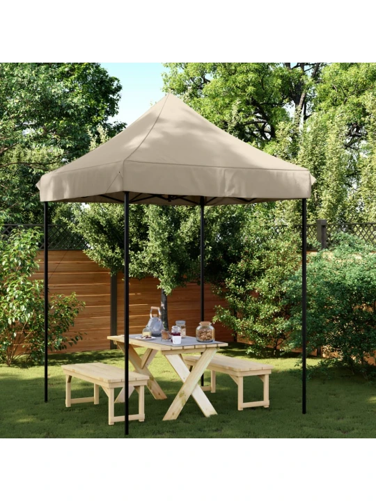 Skládací party stan pop-up taupe 200 x 200 x 306 cm