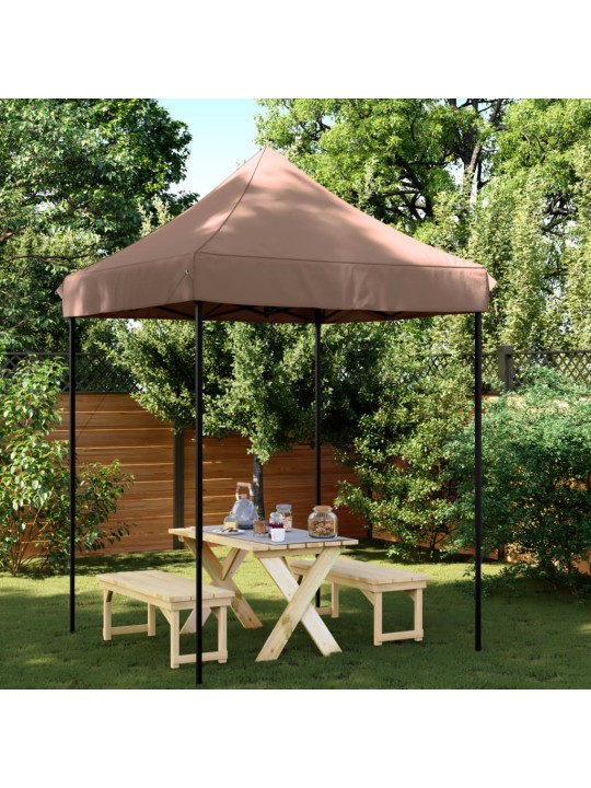 Skládací party stan pop-up hnědý 200 x 200 x 306 cm