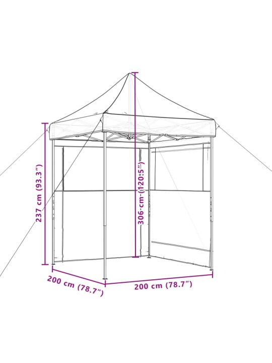 Skládací party stan pop-up se 2 bočními stěnami béžový