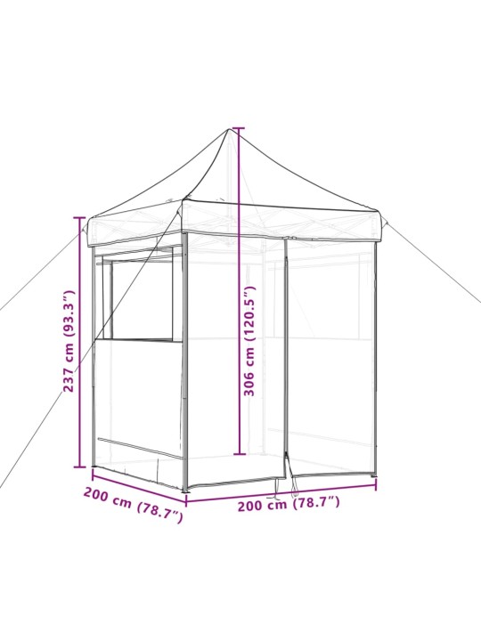 Skládací party stan pop-up se 4 bočními stěnami taupe