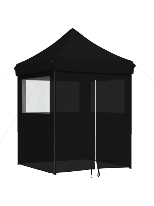 Skládací party stan pop-up se 4 bočními stěnami černý