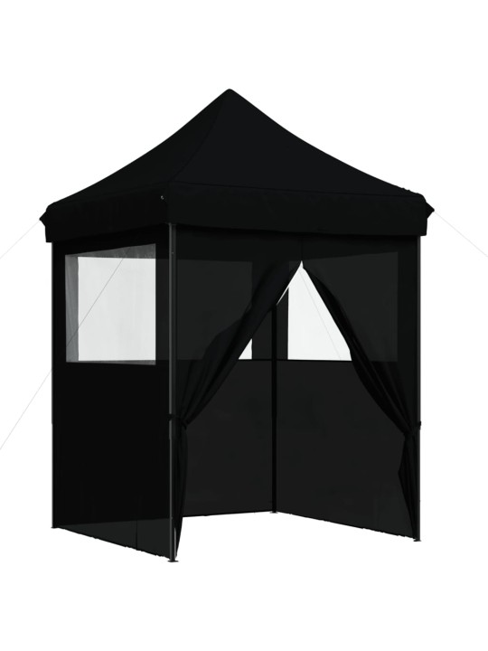 Skládací party stan pop-up se 4 bočními stěnami černý