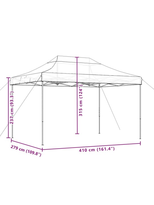 Skládací party stan pop-up béžový 410 x 279 x 315 cm