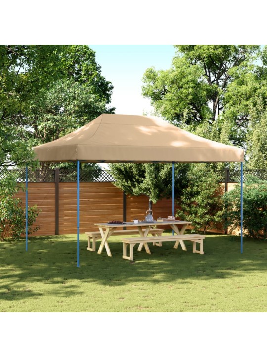 Skládací party stan pop-up béžový 410 x 279 x 315 cm