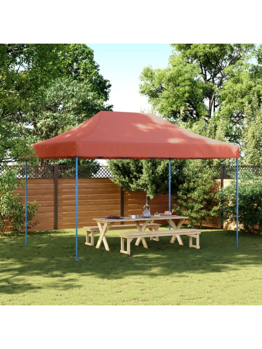 Skládací party stan pop-up terakota 410 x 279 x 315 cm