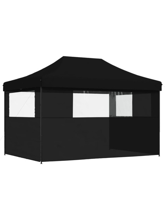 Skládací party stan pop-up se 3 bočními stěnami černý