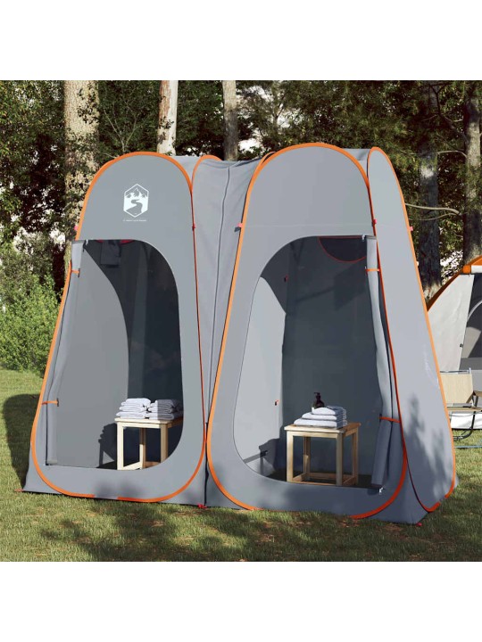 Toaletní stan šedý a oranžový pop-up nepromokavý