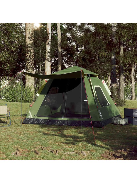 Kempingový stan kupole pro 5 osob zelený rychloupínací