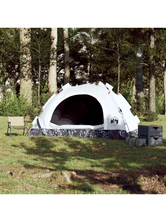 Kempingový stan 2 osoby bílý zatemňovací látka rychloupínací