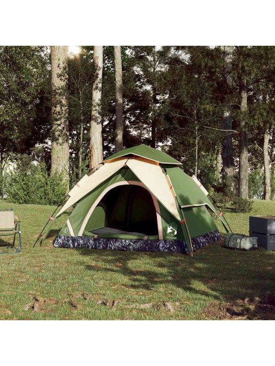 Kempingový stan kupole pro 3 osoby zelený rychloupínací