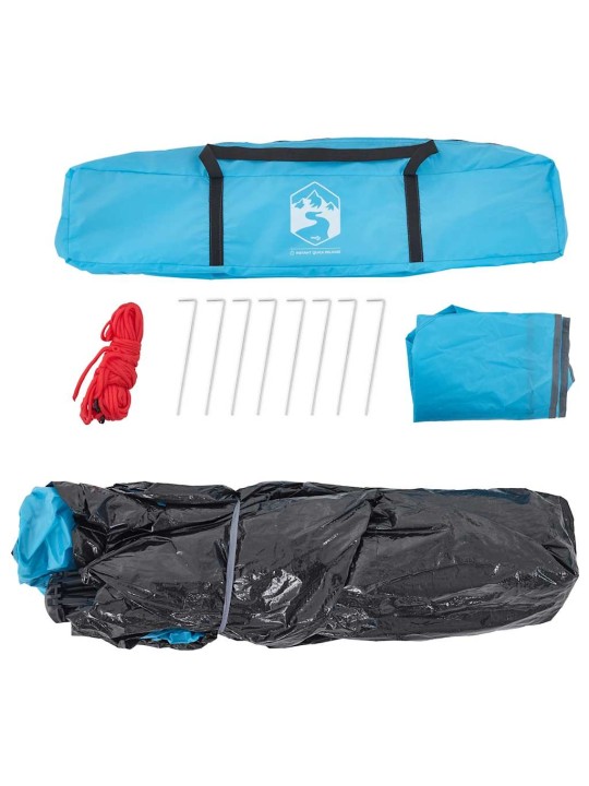 Kempingový stan kupole pro 3 osoby modrý rychloupínací