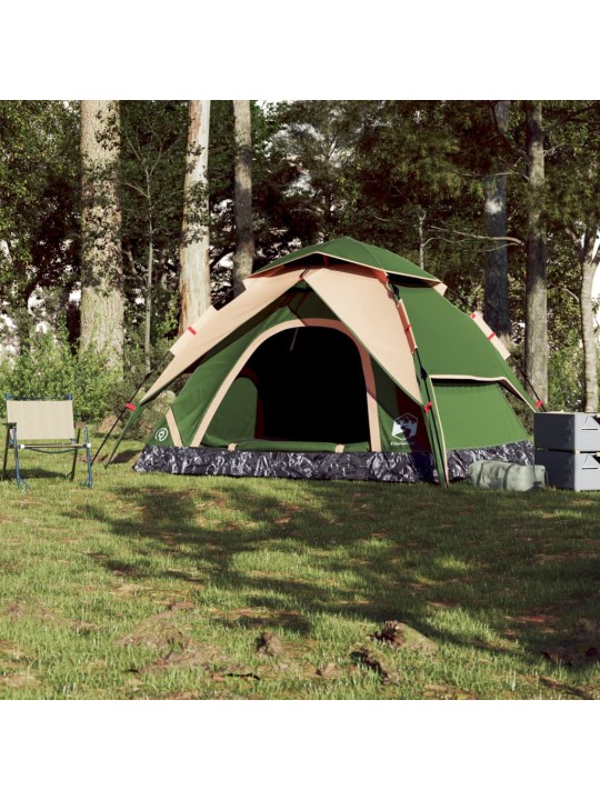 Kempingový stan kupole pro 5 osob zelený rychloupínací
