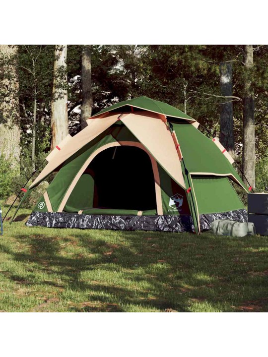 Kempingový stan kupole pro 5 osob zelený rychloupínací