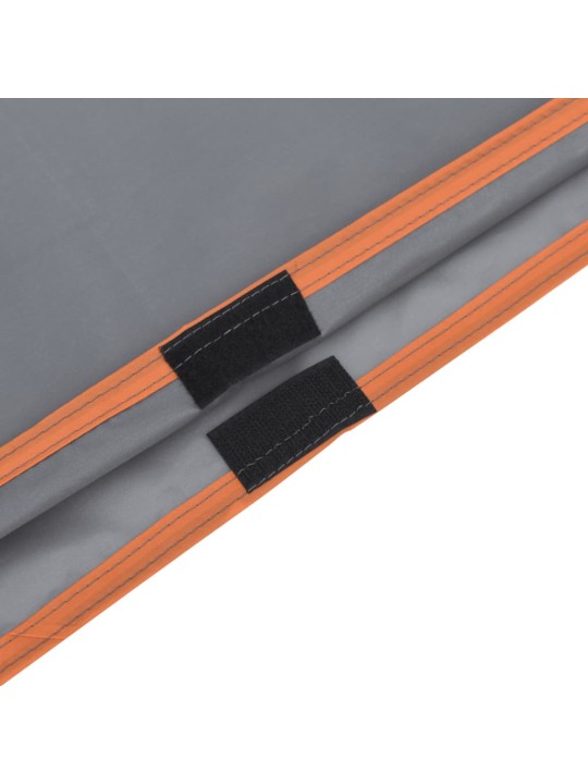Pláštěnka pončo s kapucí 2 v 1 šedá a oranžová 223 x 145 cm
