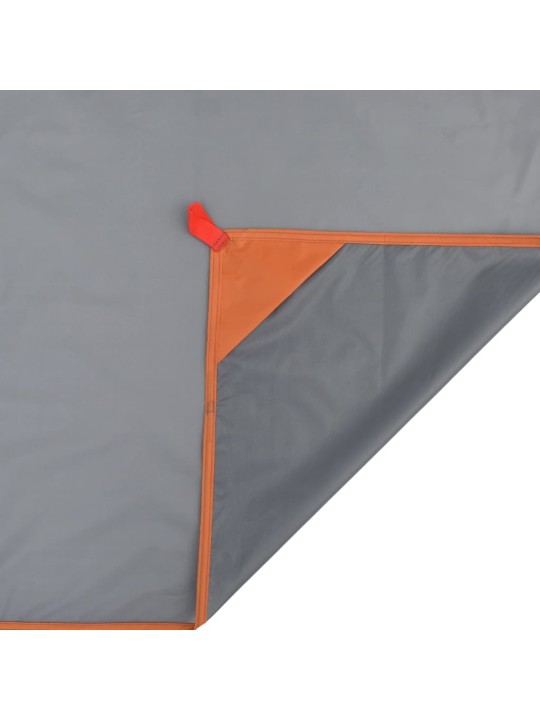 Pikniková deka s kolíky šedá a oranžová 205 x 155 cm