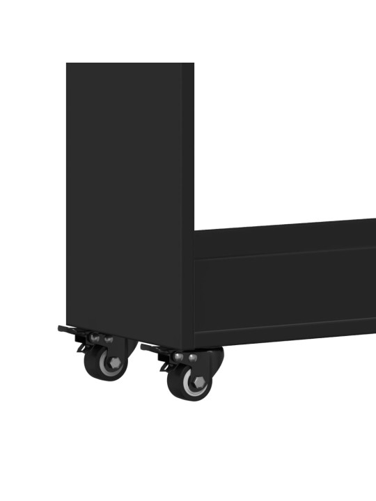 Skříňka na kolečkách černá 60 x 22 x 79 cm kompozitní dřevo