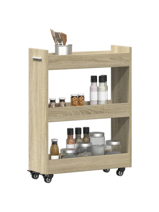 Skříňka na kolečkách dub sonoma 60x22x79 cm kompozitní dřevo