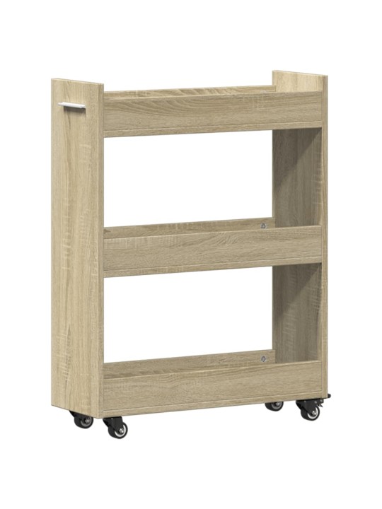 Skříňka na kolečkách dub sonoma 60x22x79 cm kompozitní dřevo