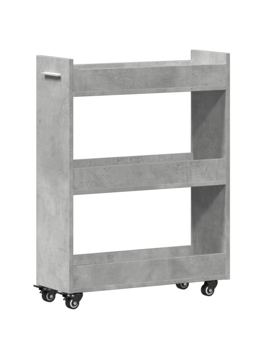 Skříňka na kolečkách betonově šedá 60x22x79 cm kompozitní dřevo