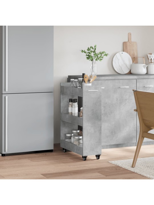 Skříňka na kolečkách betonově šedá 60x22x79 cm kompozitní dřevo