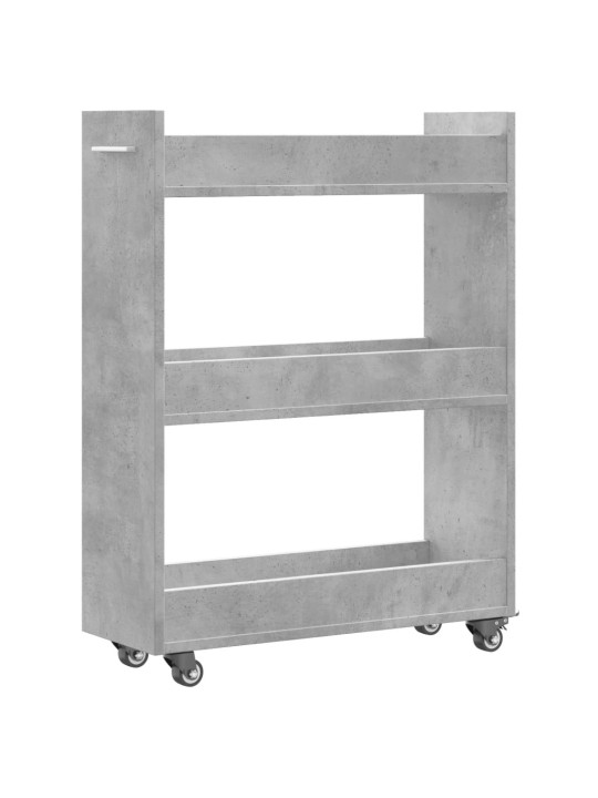 Skříňka na kolečkách betonově šedá 60x22x79 cm kompozitní dřevo