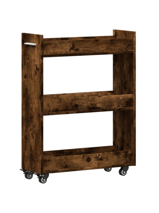 Skříňka na kolečkách kouřový dub 60x22x79 cm kompozitní dřevo