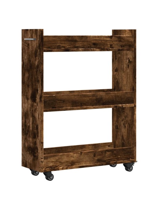 Skříňka na kolečkách kouřový dub 60x22x79 cm kompozitní dřevo