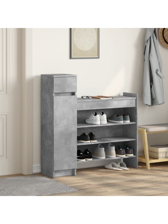 Botník betonově šedý 100,5 x 28 x 100 cm kompozitní dřevo