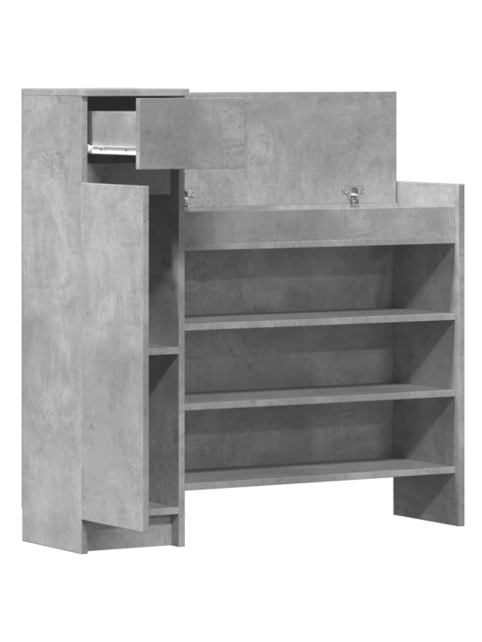 Botník betonově šedý 100,5 x 28 x 100 cm kompozitní dřevo