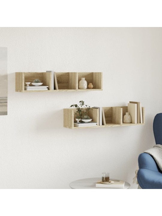 Nástěnné skříňky 2 ks dub sonoma 75x18x16,5 cm kompozitní dřevo