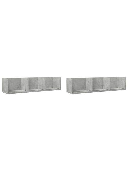Nástěnné skříňky 2 ks betonově šedé 75 x 18 x 16,5 cm kompozit