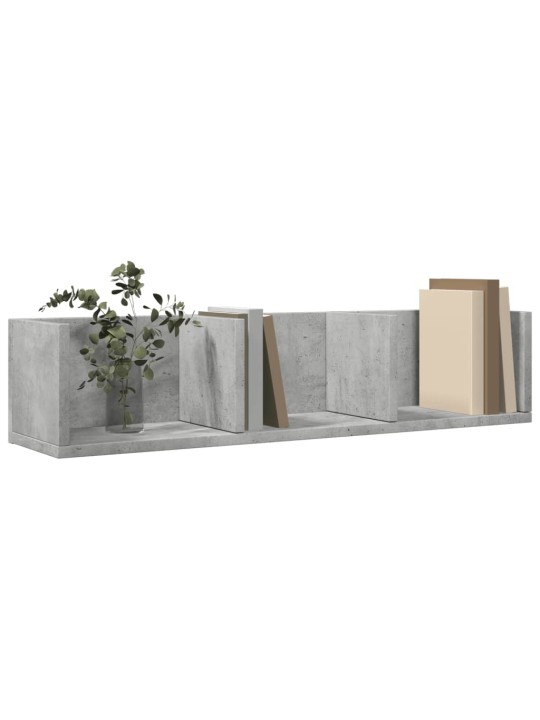Nástěnné skříňky 2 ks betonově šedé 75 x 18 x 16,5 cm kompozit