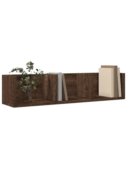 Nástěnné skříňky 2 ks hnědý dub 75x18x16,5 cm kompozitní dřevo