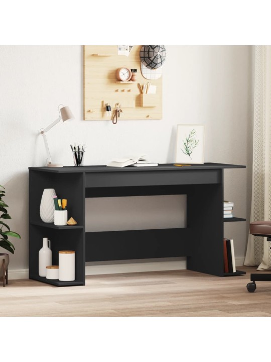 Psací stůl černý 140 x 50 x 75 cm kompozitní dřevo