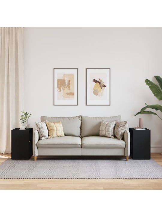 Odkládací stolky 2 ks černé 50 x 30 x 50 cm kompozitní dřevo