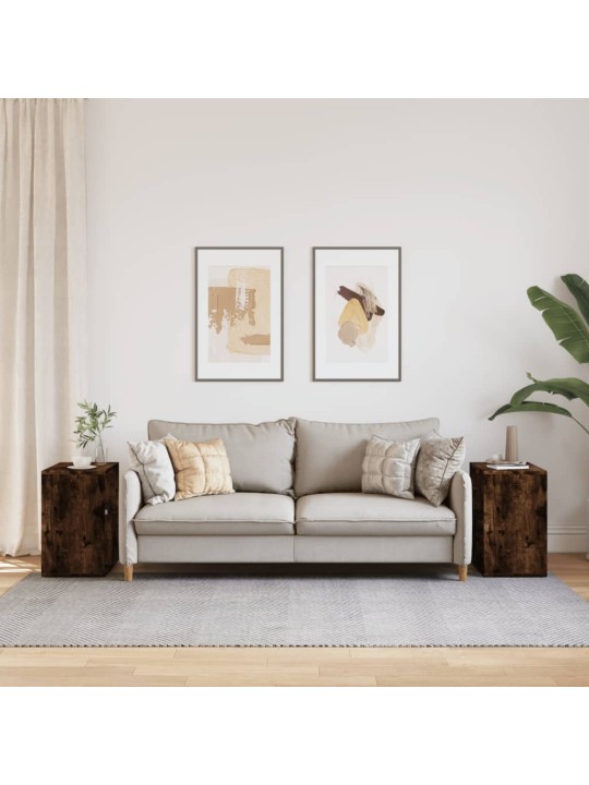 Odkládací stolky 2 ks kouřový dub 50x30x50 cm kompozitní dřevo