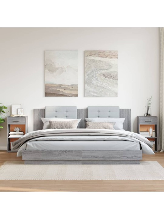 Noční stolky 2 ks šedé sonoma 35 x 34 x 65 cm kompozitní dřevo