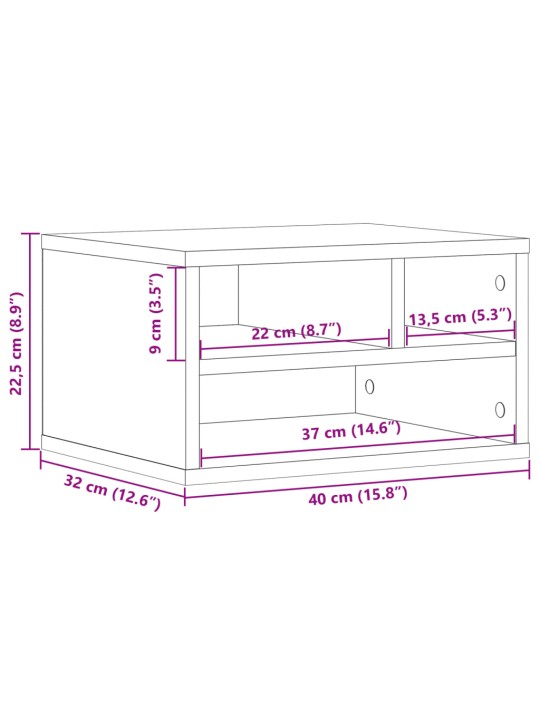 Stojan na tiskárnu betonově šedý 40x32x22,5 cm kompozitní dřevo