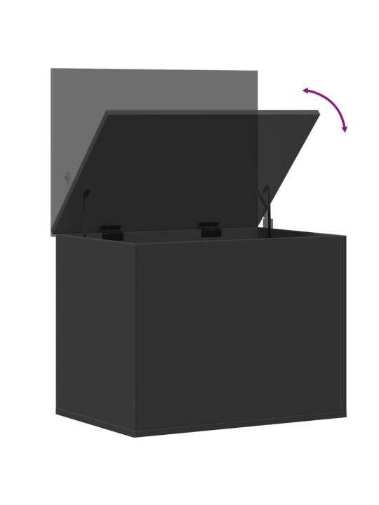 Úložný box černý 60 x 42 x 46 cm kompozitní dřevo