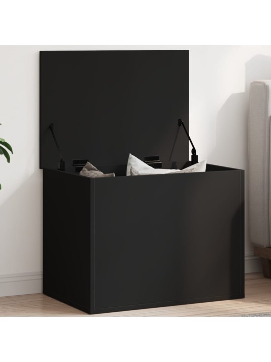 Úložný box černý 60 x 42 x 46 cm kompozitní dřevo